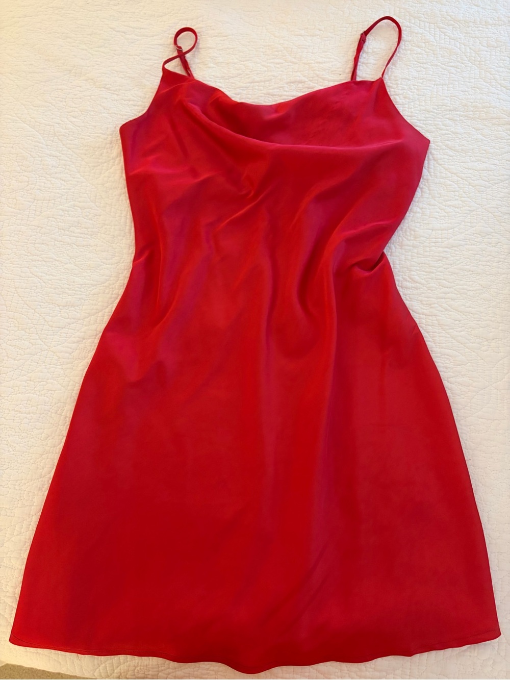 Hello Molly Red Satin Slip Mini Dress